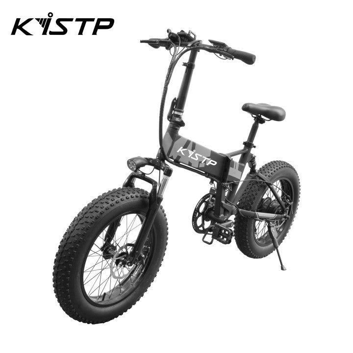 KISTP Lithium battery assists electric foldable off-road bike 16 inch pneumatic tires