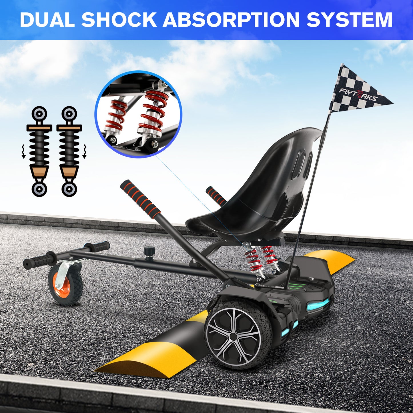 Gyroor Hoverboard Seat Attachment, hoverboard go kart attachment with  Adjustable Frame Length Compatible with 6.5'' 8'' 10'' Hoverboard, Best