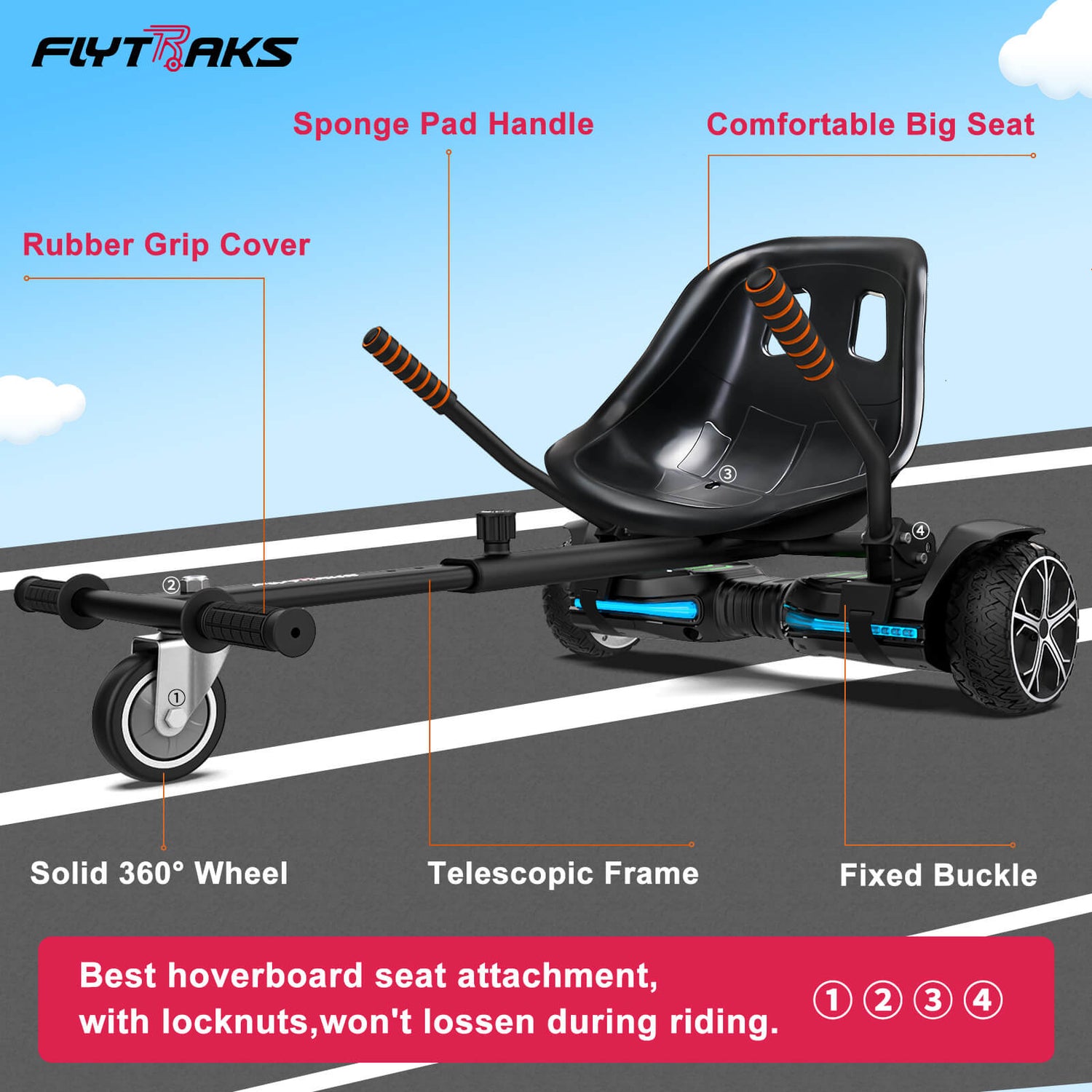 Hoverboard Kart Seat Attachment - Top Notch DFW, LLC